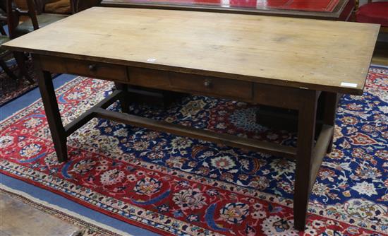 A French fruitwood farmhouse table W.170cm